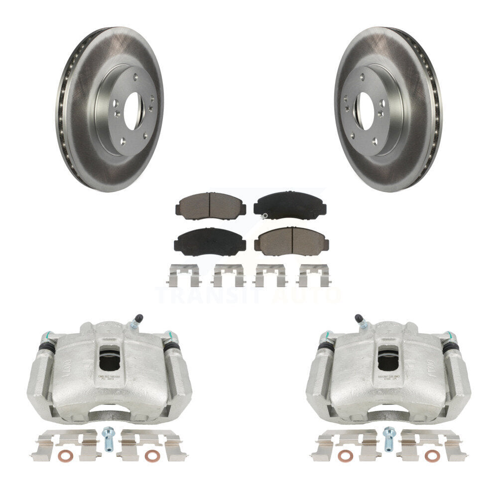 Front Disc Brake Caliper Coated Rotors And Ceramic Pads Kit For Honda Accord KCG-100649C