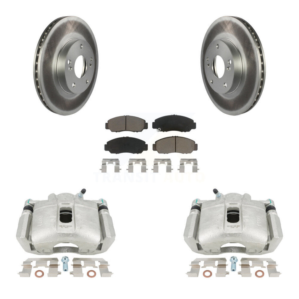 Front Disc Brake Caliper Coated Rotors And Ceramic Pads Kit For Honda Accord KCG-100649C