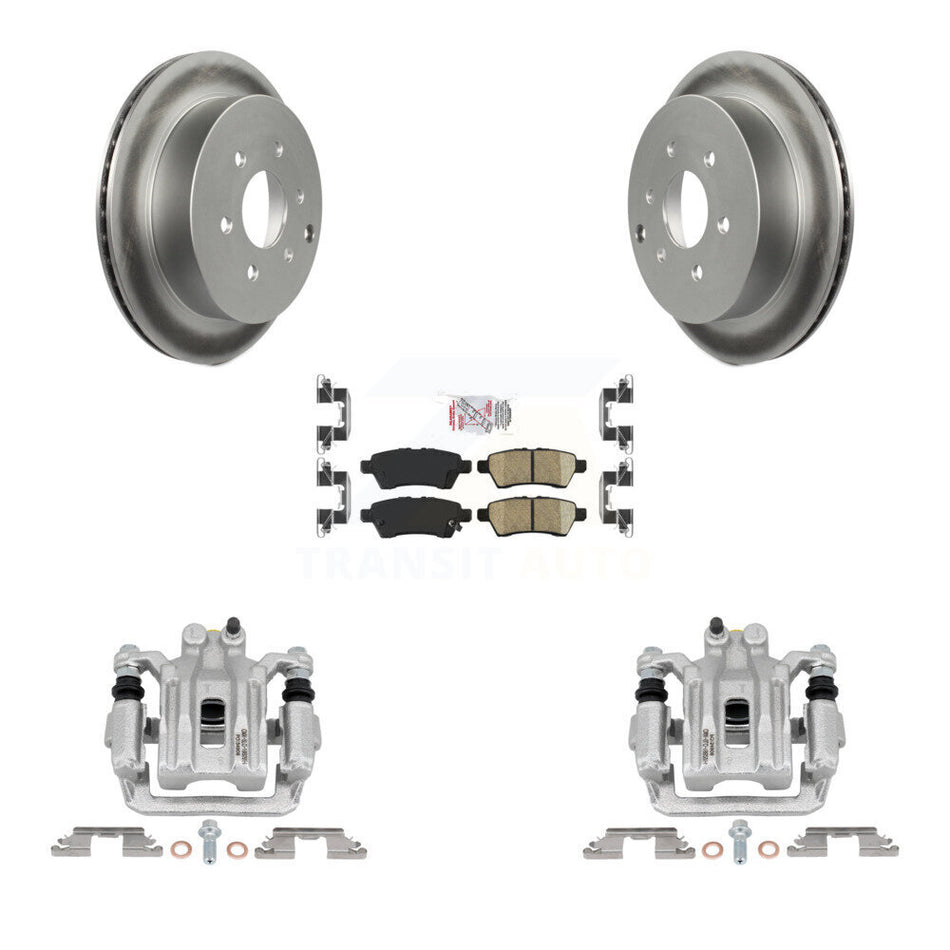 Rear Disc Brake Caliper Coated Rotors And Ceramic Pads Kit For 2006-2007 Nissan Xterra KCG-100649N