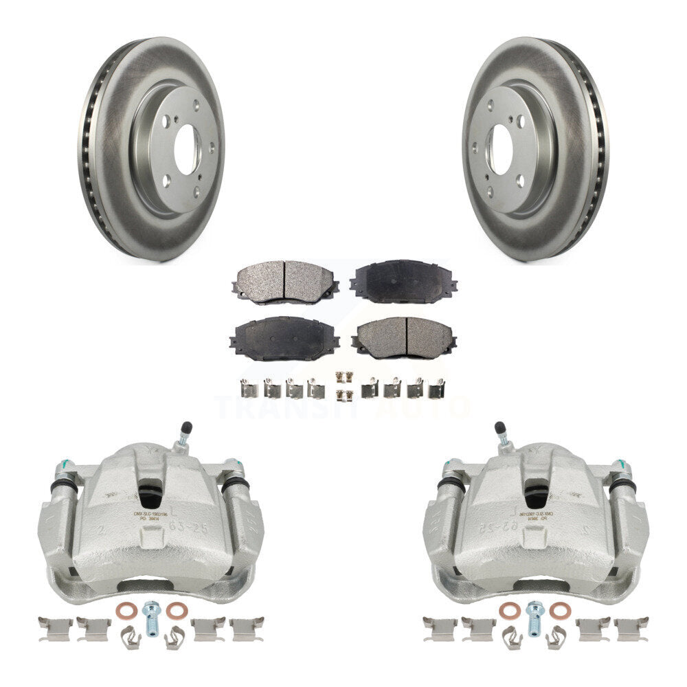 Front Disc Brake Caliper Coat Rotor & Semi-Metallic Pad Kit For 2014-2015 Toyota RAV4 LE KCG-100649P