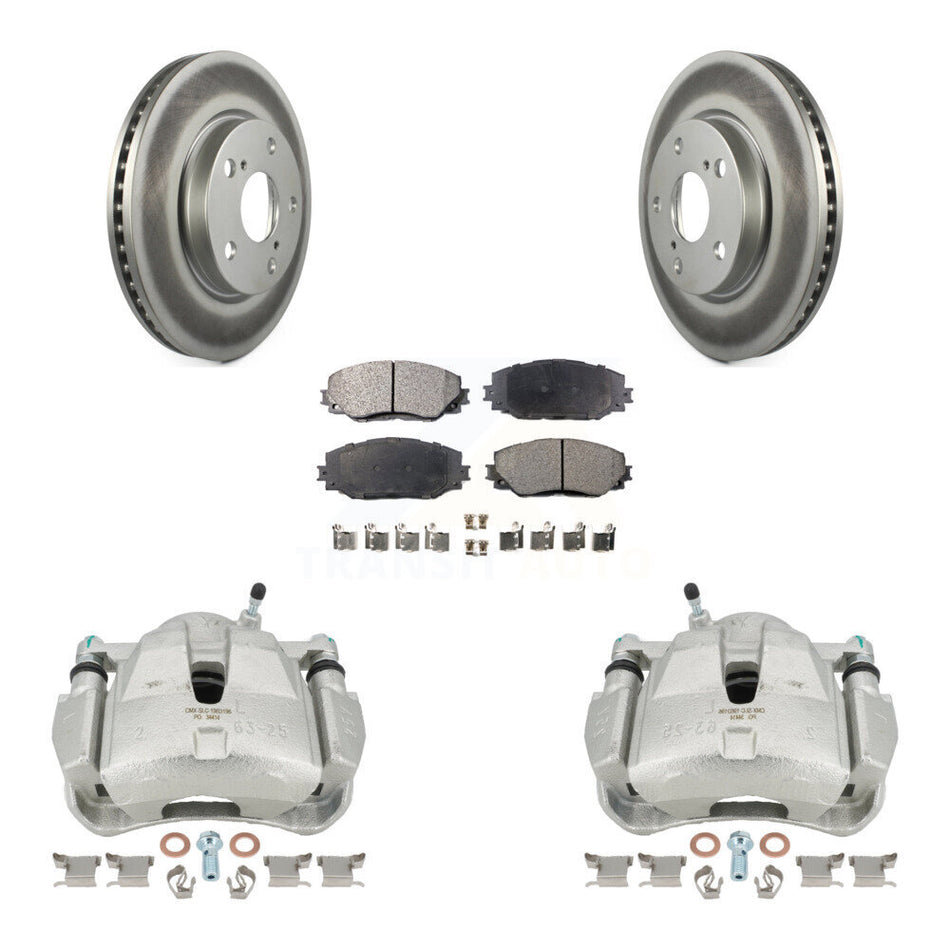 Front Disc Brake Caliper Coat Rotor & Semi-Metallic Pad Kit For 2014-2015 Toyota RAV4 LE KCG-100649P