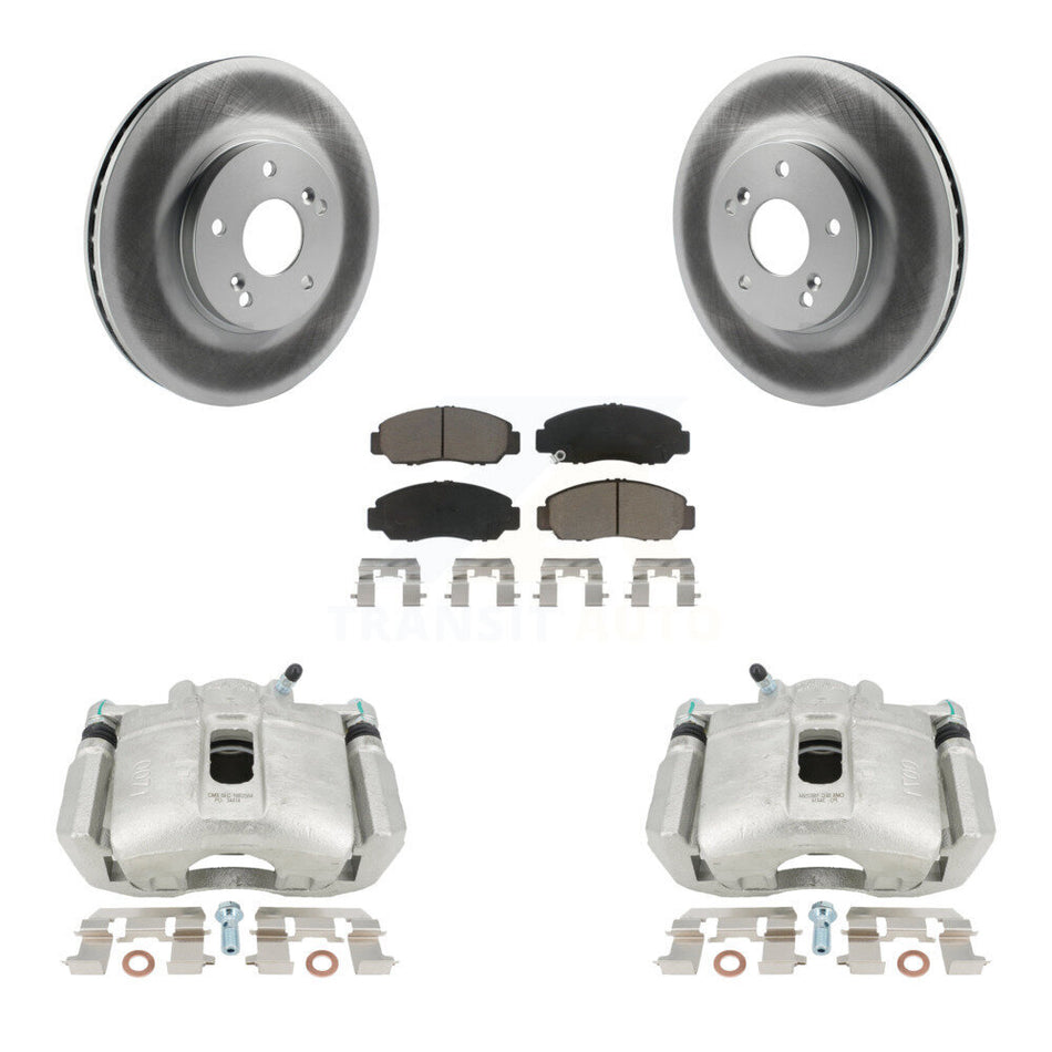 Front Disc Brake Caliper Coated Rotors And Ceramic Pads Kit For Honda Accord KCG-100651C