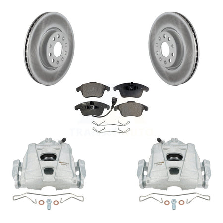 Front Disc Brake Caliper Coat Rotor Ceramic Pad Kit For Volkswagen Tiguan Passat Audi Q3 KCG-100651T