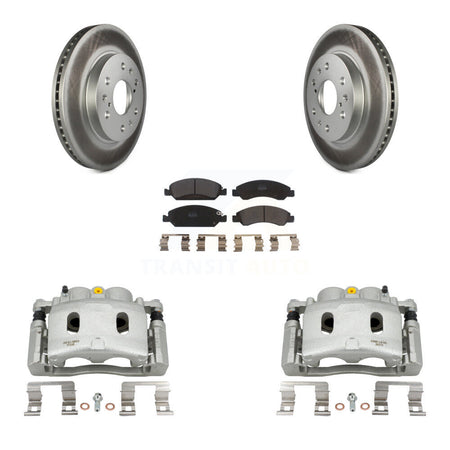 Front Brake Caliper Coat Rotor Semi-Metallic Pad Kit For Chevrolet GMC Silverado 1500 XL KCG-100652P
