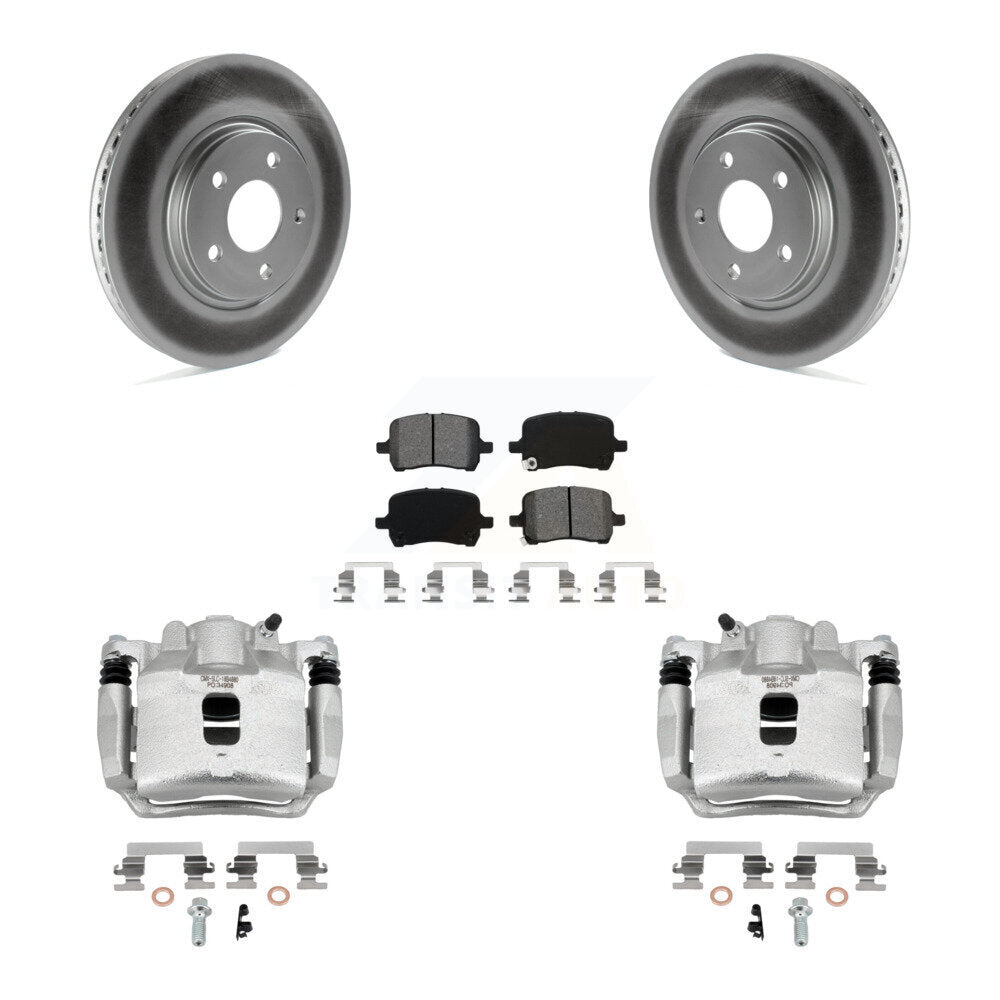 Front Disc Brake Caliper Coat Rotors Semi-Metallic Pad Kit For 2006 Pontiac Pursuit 2.2L KCG-100652S
