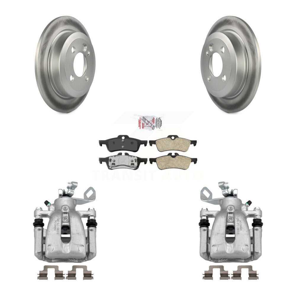 Rear Disc Brake Caliper Coat Rotors And Ceramic Pad Kit For 2007 Mini Cooper Convertible KCG-100655N