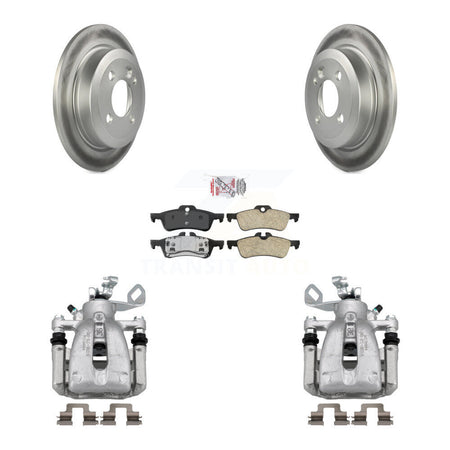 Rear Disc Brake Caliper Coat Rotors And Ceramic Pad Kit For 2007 Mini Cooper Convertible KCG-100655N