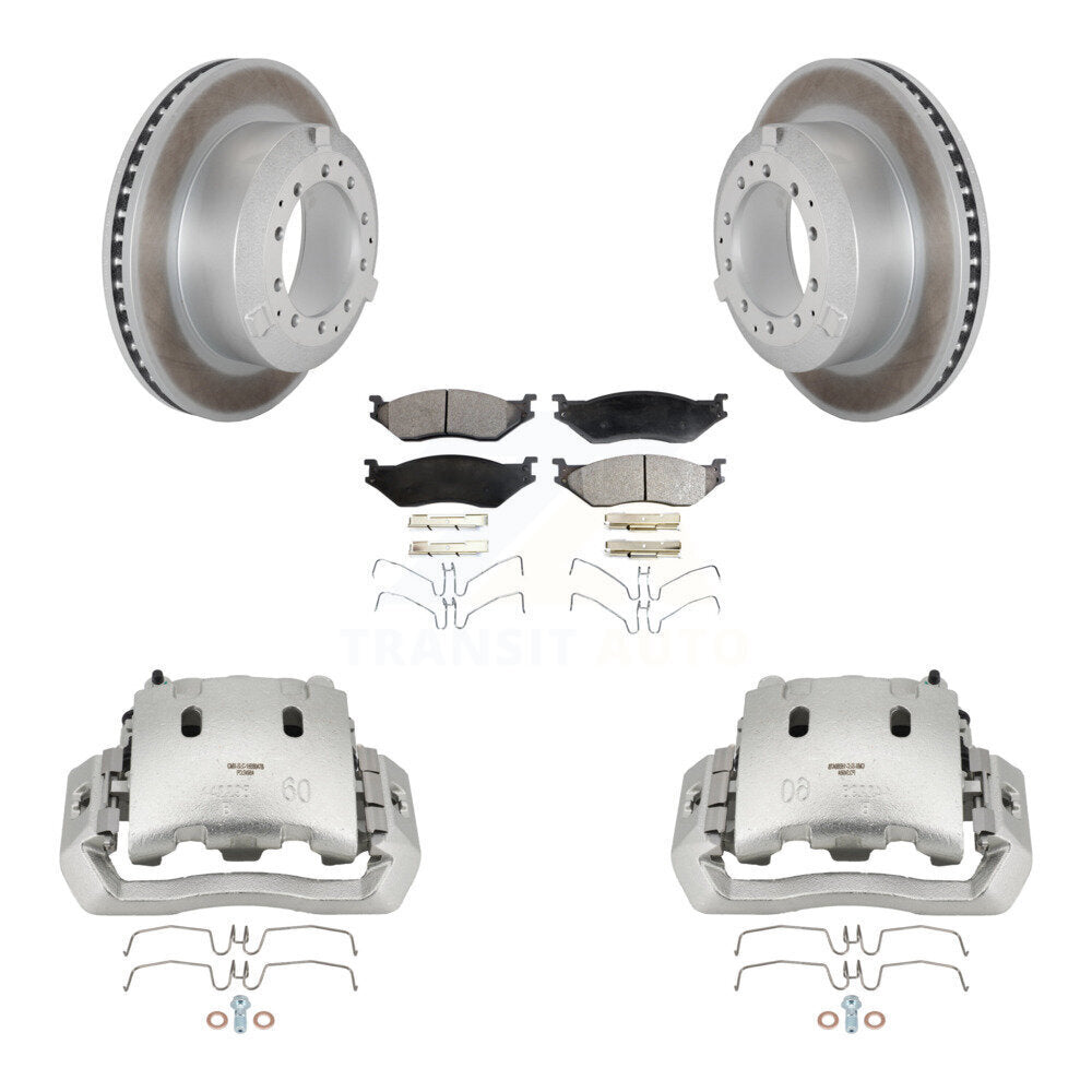 Front Disc Brake Caliper Coated Rotors And Ceramic Pads Kit For International TerraStar KCG-100655T