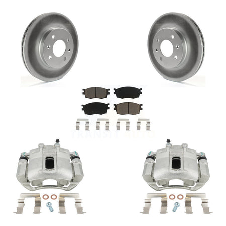 Front Disc Brake Caliper Coat Rotors And Ceramic Pad Kit For Hyundai Accent Kia Rio Rio5 KCG-100656C