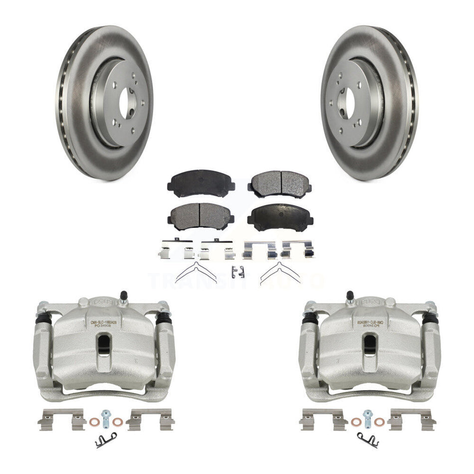 Front Disc Brake Caliper Coat Rotor & Semi-Metallic Pad Kit For 2010-2013 Suzuki Kizashi KCG-100656P