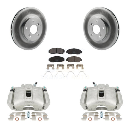 Front Disc Brake Caliper Coated Rotors And Ceramic Pads Kit For Honda Accord Acura TSX KCG-100657T