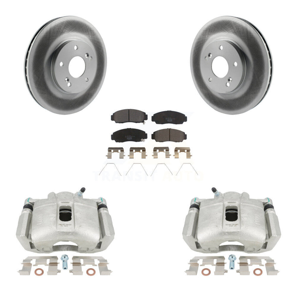 Front Disc Brake Caliper Coated Rotors And Ceramic Pads Kit For Honda Accord Acura TSX KCG-100657T