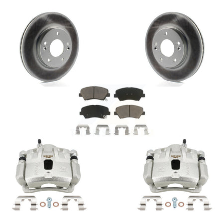 Front Disc Brake Caliper Coat Rotor & Ceramic Pad Kit For 2011-2012 Hyundai Elantra 1.8L KCG-100658C