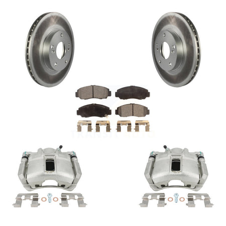 Front Disc Brake Caliper Coated Rotors And Ceramic Pads Kit For Honda Accord KCG-100659T