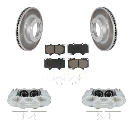 Front Disc Brake Caliper Coated Rotors And Ceramic Pads Kit For 2003-2009 Lexus GX470 KCG-100660C