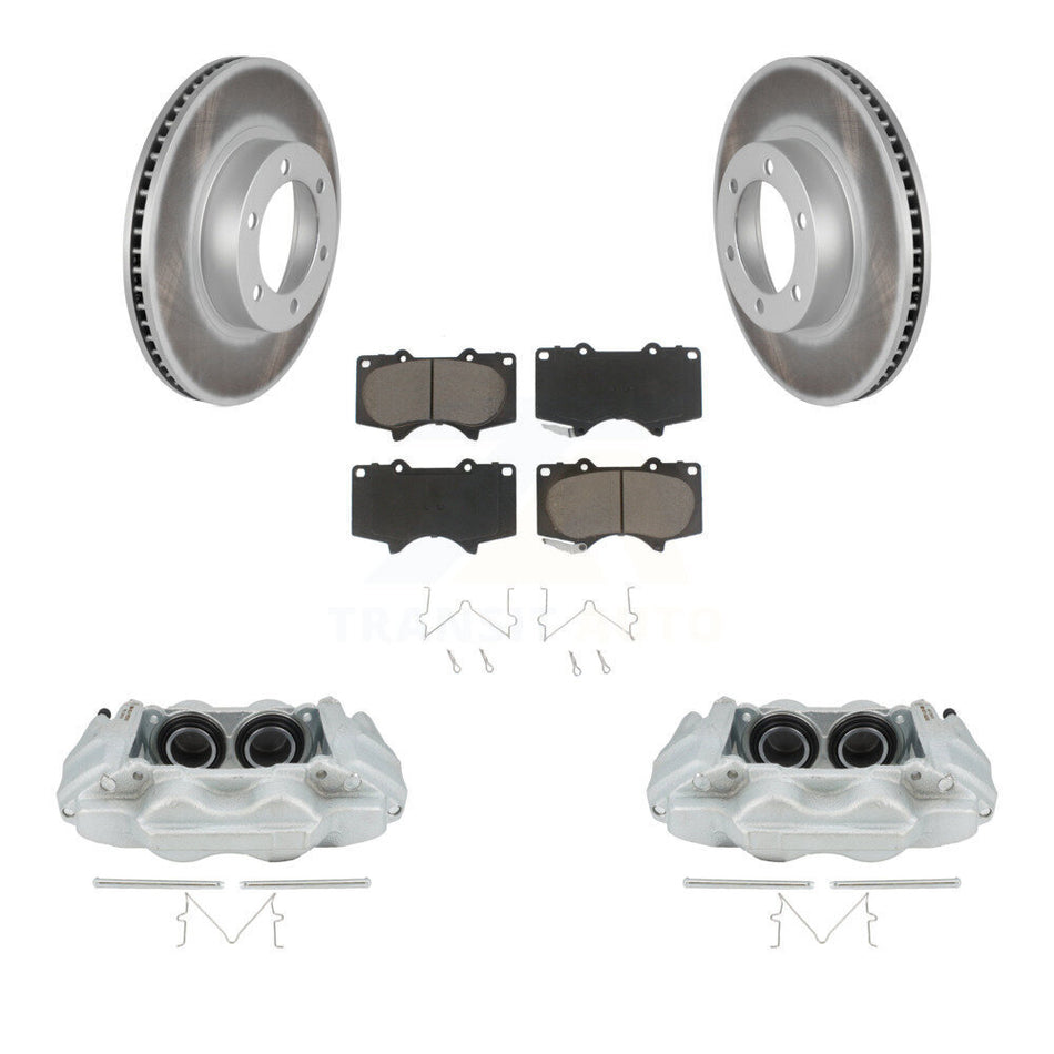 Front Disc Brake Caliper Coated Rotors And Ceramic Pads Kit For 2003-2009 Lexus GX470 KCG-100660C