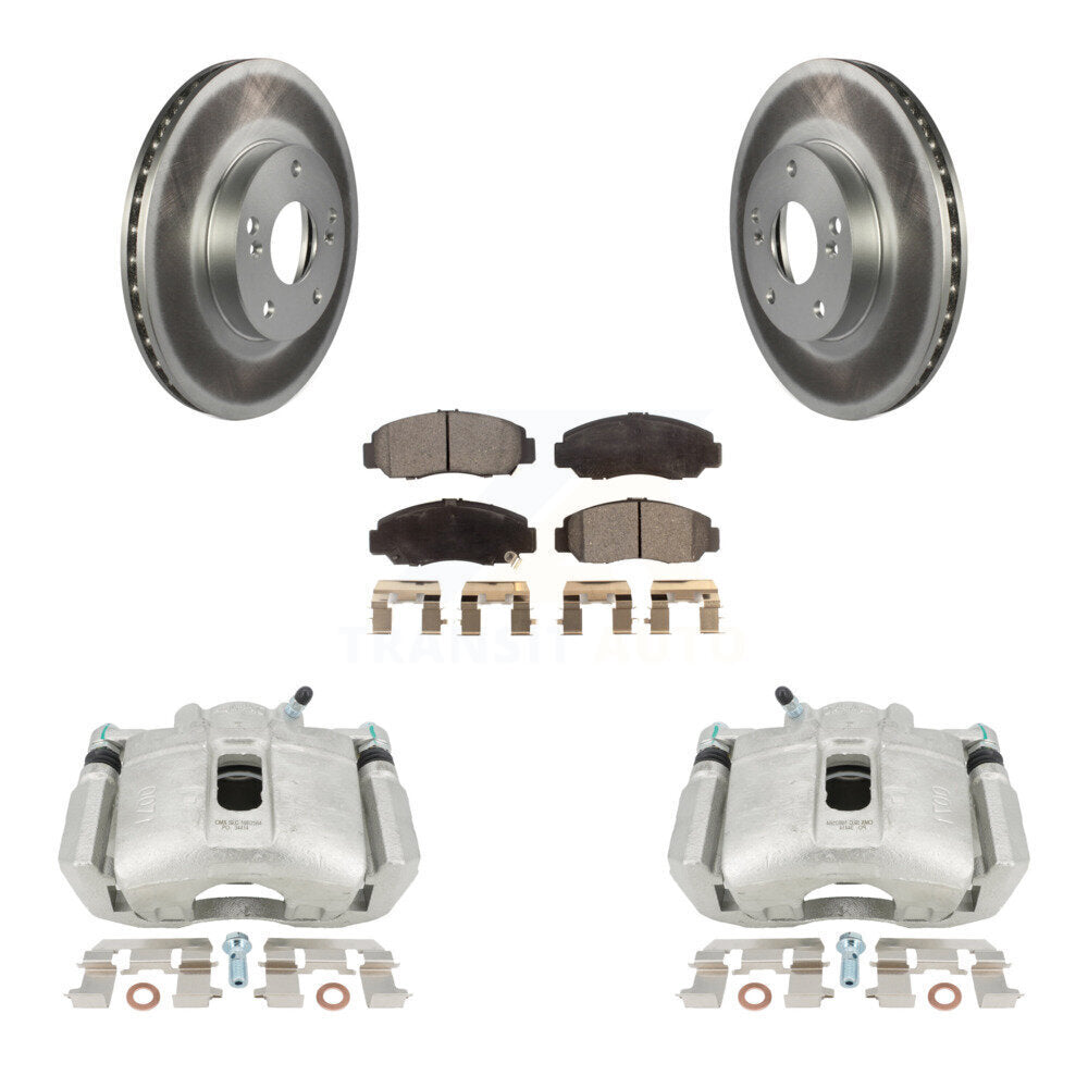 Front Disc Brake Caliper Coated Rotors And Ceramic Pads Kit For Honda Accord KCG-100660T