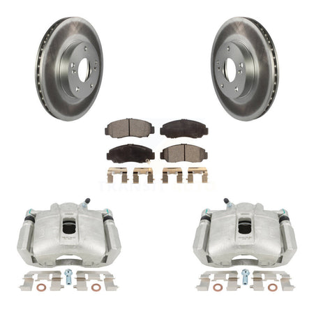 Front Disc Brake Caliper Coated Rotors And Ceramic Pads Kit For Honda Accord KCG-100660T