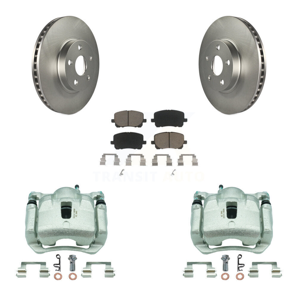 Front Brake Caliper Coat Rotors & Ceramic Pad Kit For Toyota Corolla Matrix Pontiac Vibe KCG-100661C