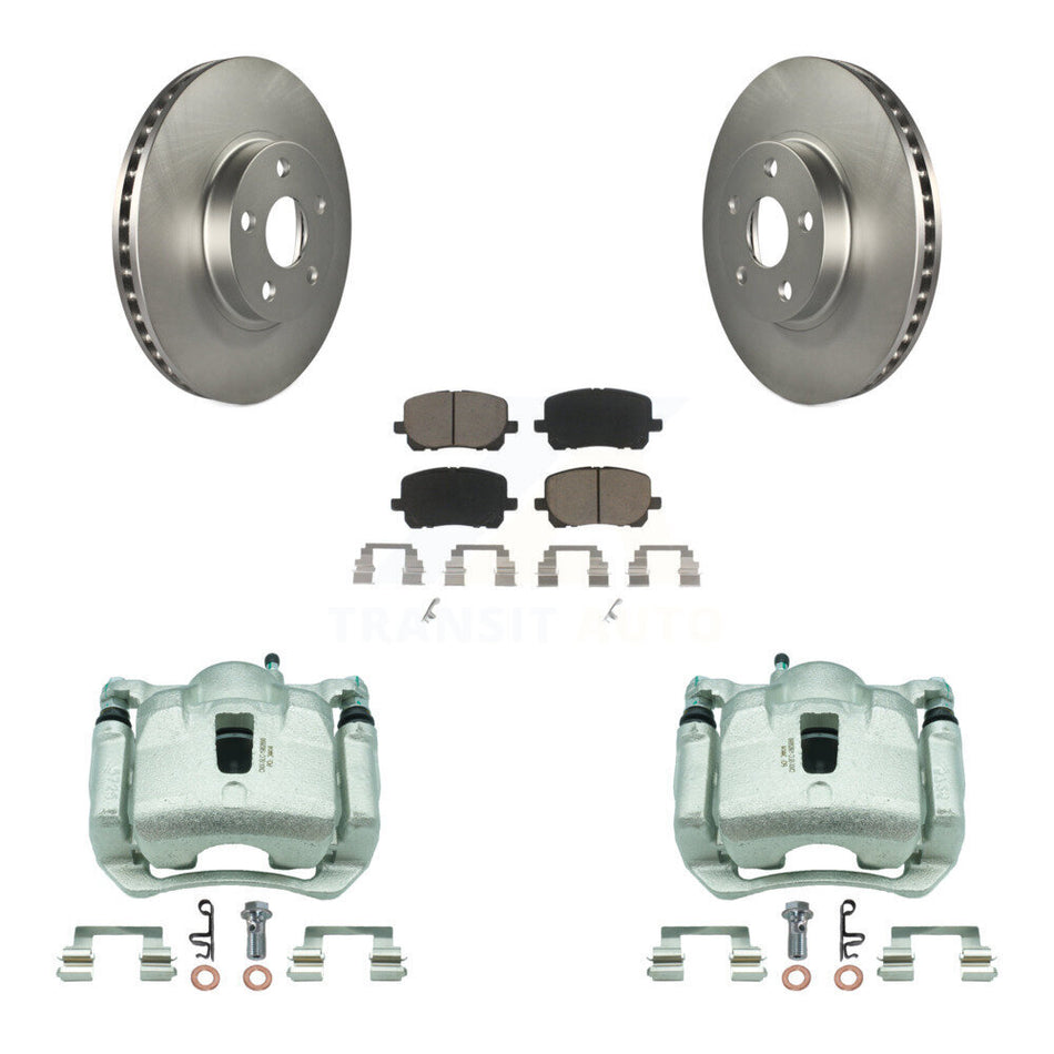 Front Brake Caliper Coat Rotors & Ceramic Pad Kit For Toyota Corolla Matrix Pontiac Vibe KCG-100661C