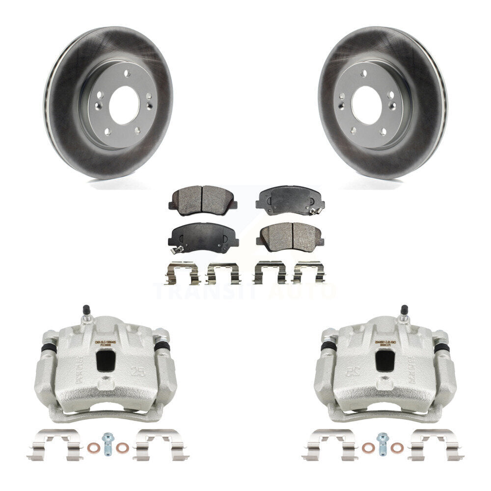 Front Brake Caliper Coat Rotors Semi-Metallic Pad Kit For 2011-2012 Hyundai Elantra 1.8L KCG-100661P