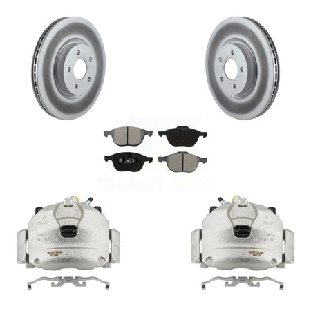 Front Disc Brake Caliper Coated Rotor And Semi-Metallic Pad Kit For Ford Transit Connect KCG-100661S