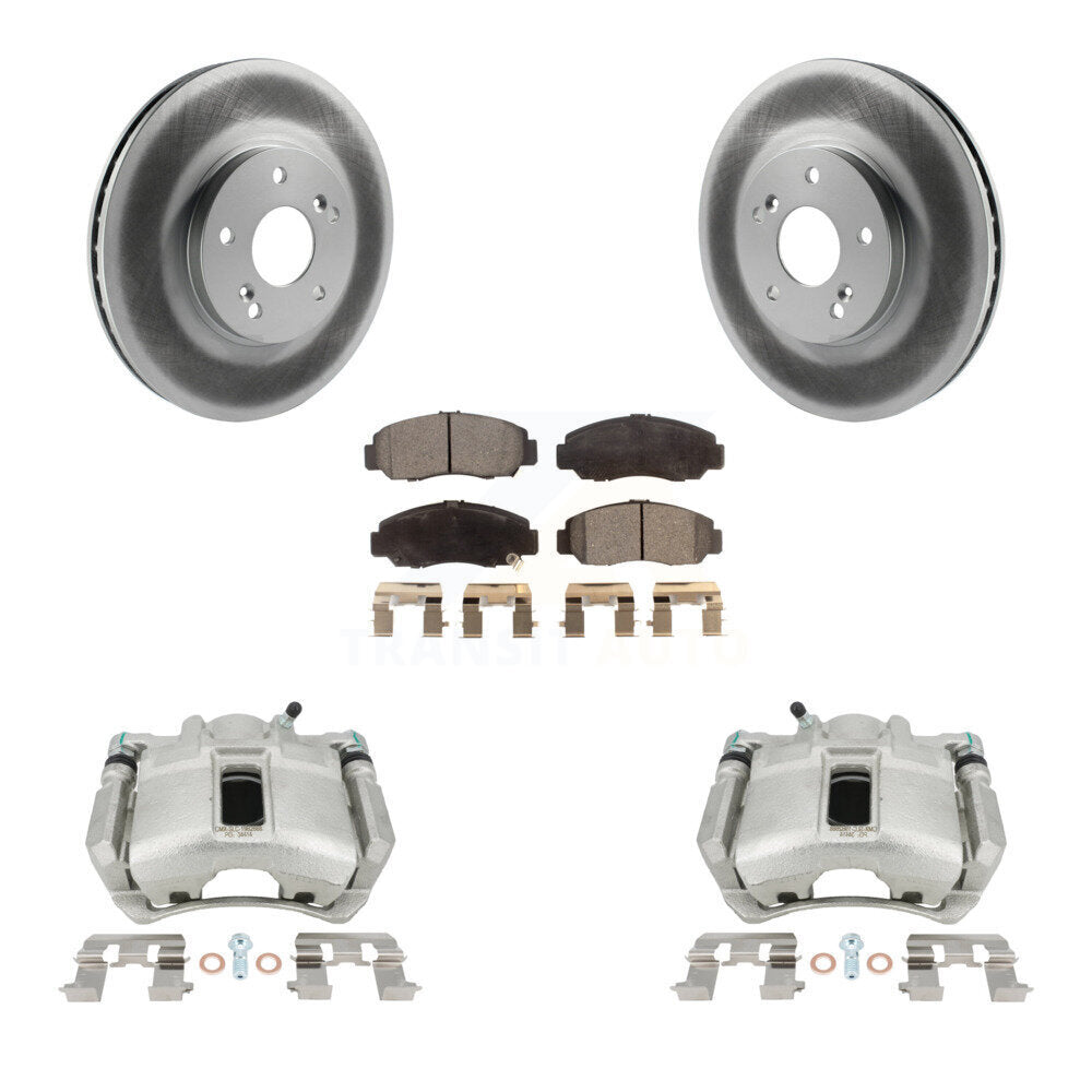 Front Disc Brake Caliper Coated Rotors And Ceramic Pads Kit For Honda Accord KCG-100661T