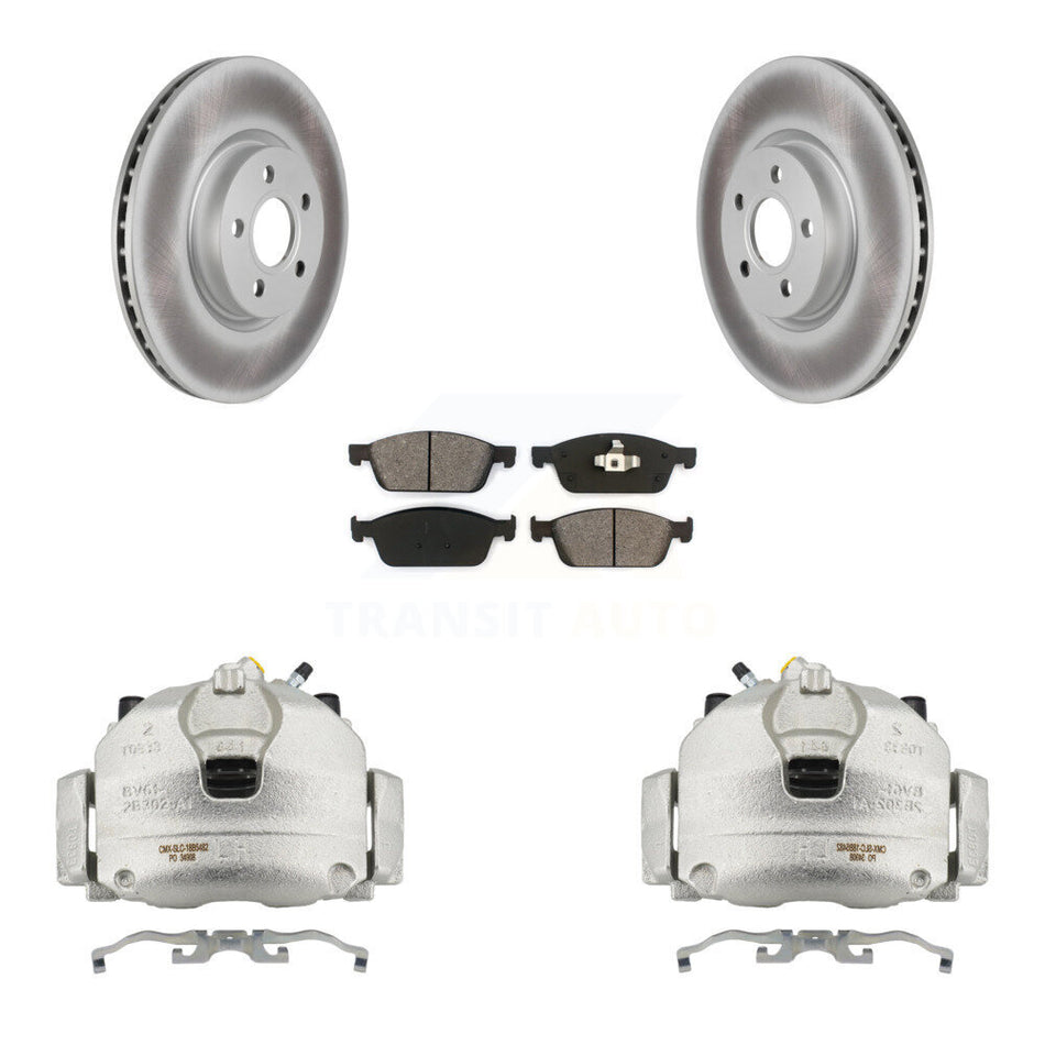 Front Disc Brake Caliper Coated Rotor And Semi-Metallic Pad Kit For Ford Transit Connect KCG-100662S