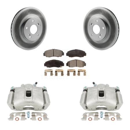 Front Disc Brake Caliper Coated Rotors And Ceramic Pads Kit For Honda Accord KCG-100662T