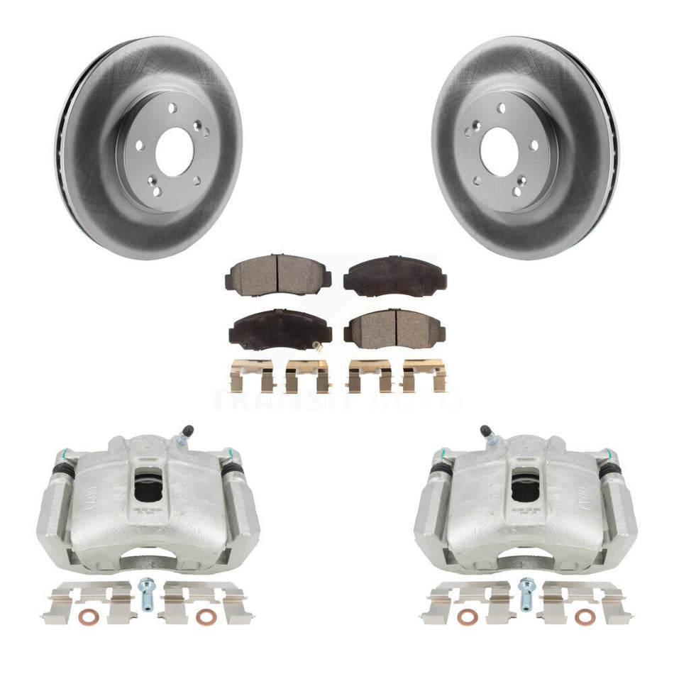 Front Disc Brake Caliper Coated Rotors And Ceramic Pads Kit For Honda Accord KCG-100662T