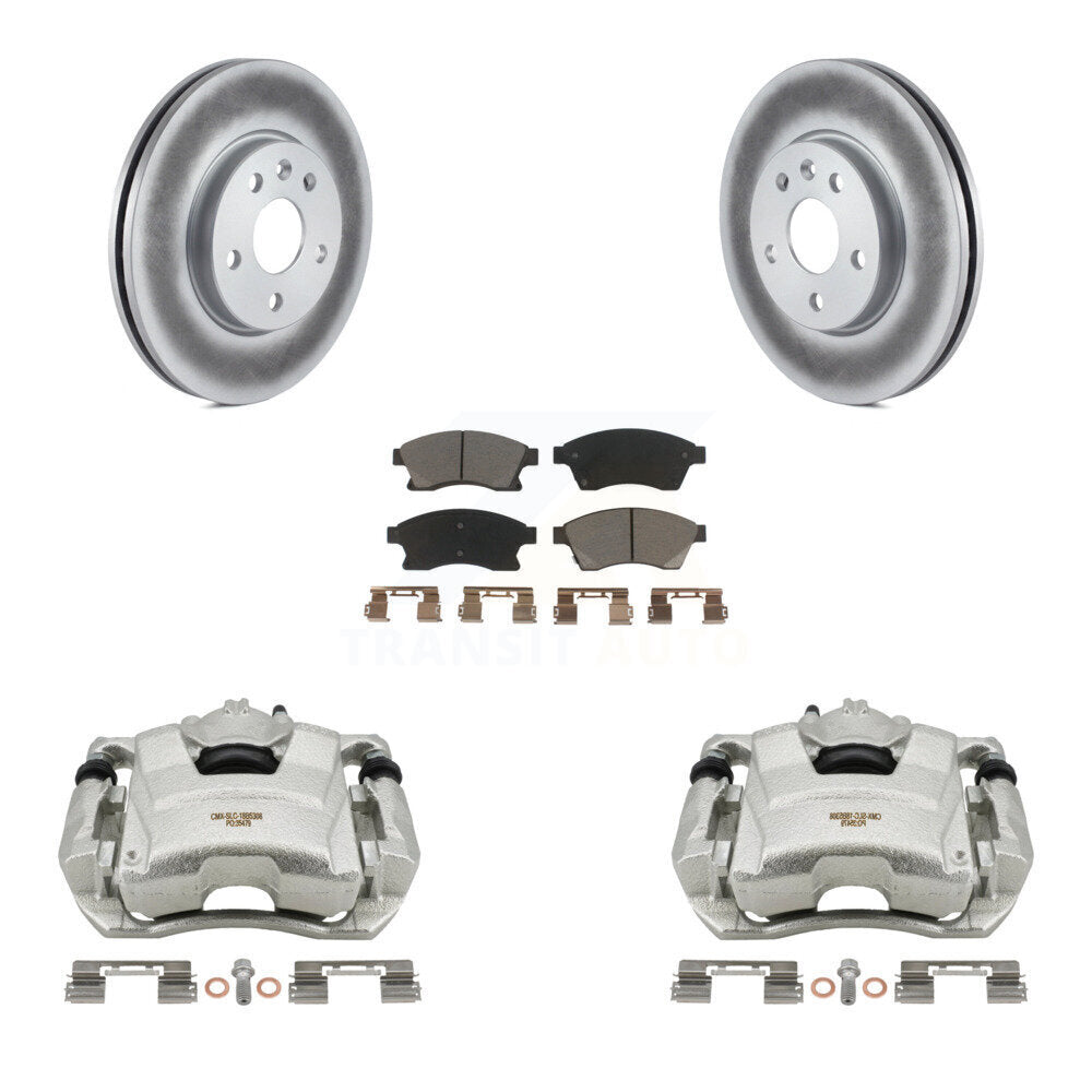 Front Disc Brake Caliper Coat Rotors & Ceramic Pad Kit For Chevrolet Cruze Sonic Limited KCG-100663C