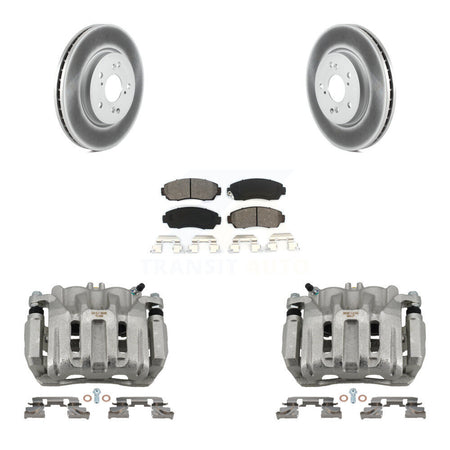 Front Brake Caliper Coat Rotor And Semi-Metallic Pad Kit For Honda CR-V Acura RDX Accord KCG-100663S
