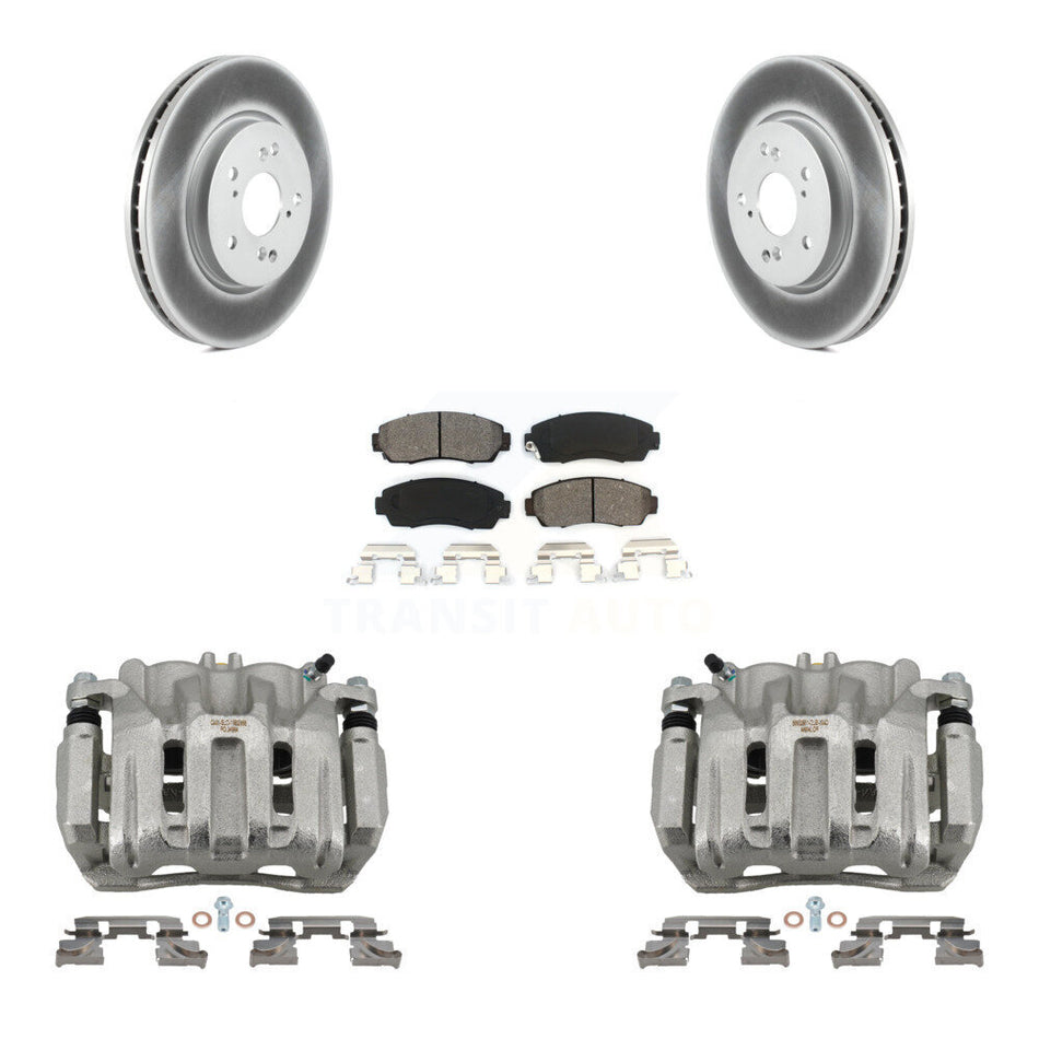 Front Brake Caliper Coat Rotor And Semi-Metallic Pad Kit For Honda CR-V Acura RDX Accord KCG-100663S