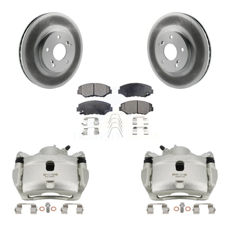 Front Disc Brake Caliper Coated Rotors And Ceramic Pads Kit For Honda Accord KCG-100663T