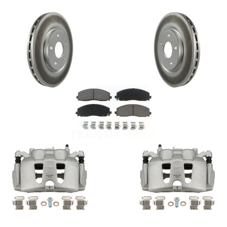 Front Disc Brake Caliper Coated Rotors And Ceramic Pads Kit For 2014-2020 Dodge Journey KCG-100664C