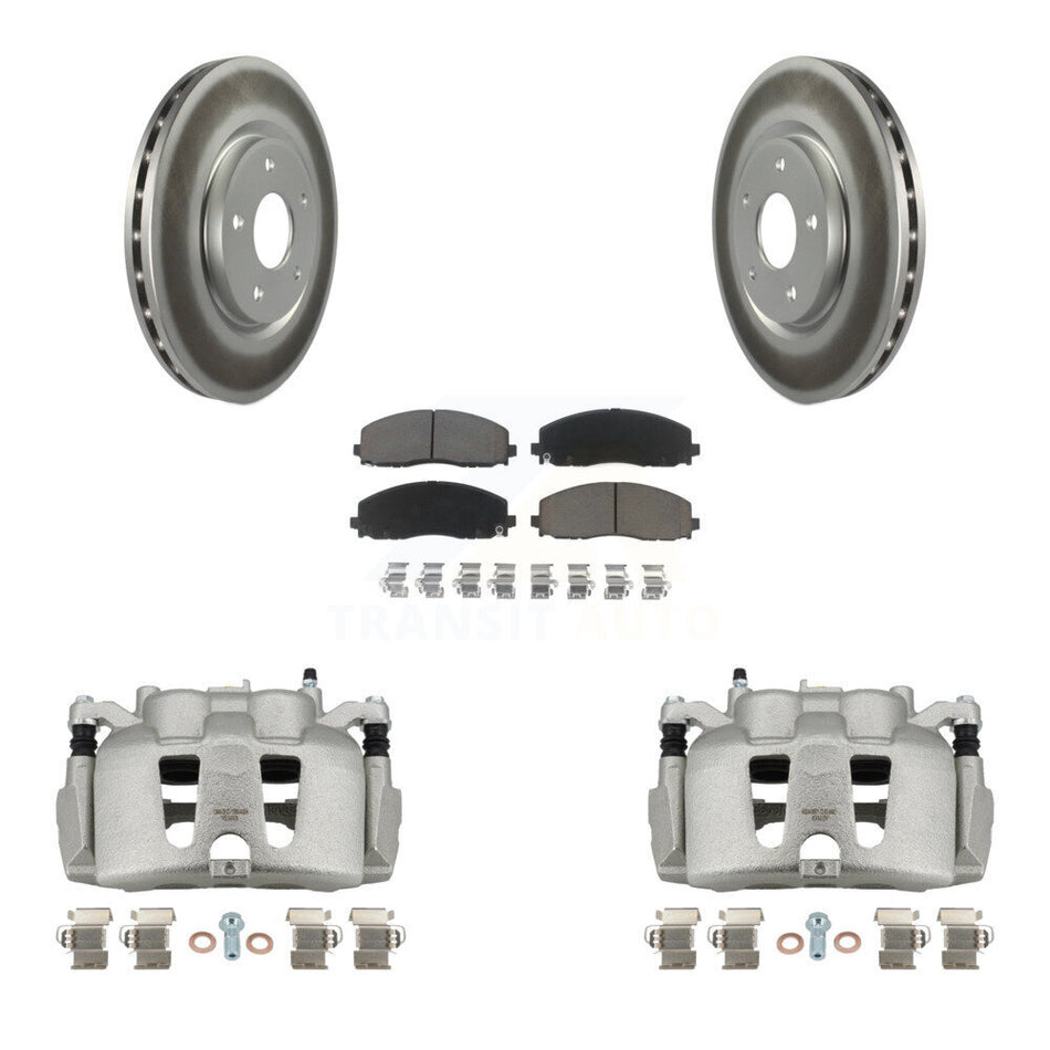 Front Disc Brake Caliper Coated Rotors And Ceramic Pads Kit For 2014-2020 Dodge Journey KCG-100664C