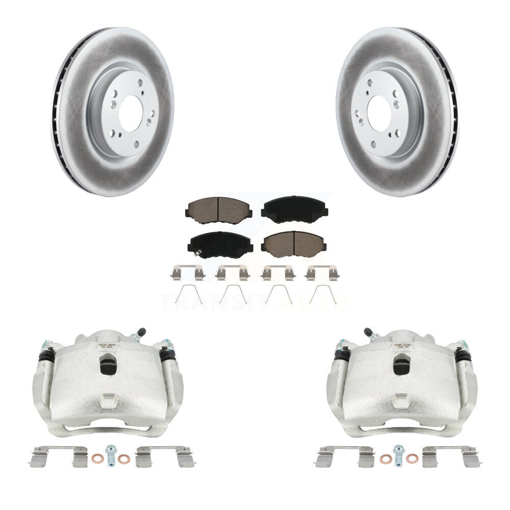 Front Disc Brake Caliper Coated Rotors And Ceramic Pads Kit For Honda Civic Acura ILX KCG-100666C