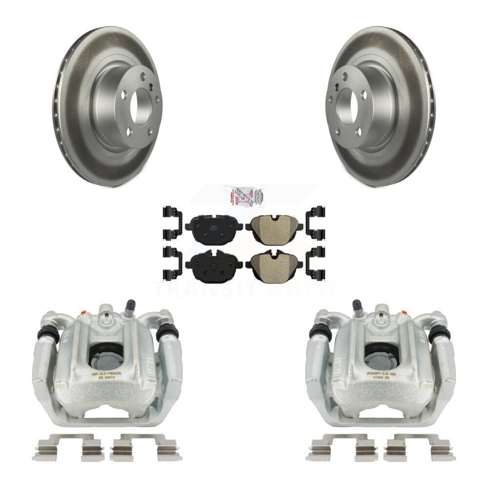 Rear Disc Brake Caliper Coated Rotors And Semi-Metallic Pads Kit For BMW X3 X4 KCG-100666N by Transit Auto