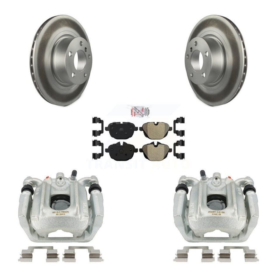 Rear Disc Brake Caliper Coated Rotors And Semi-Metallic Pads Kit For BMW X3 X4 KCG-100666N