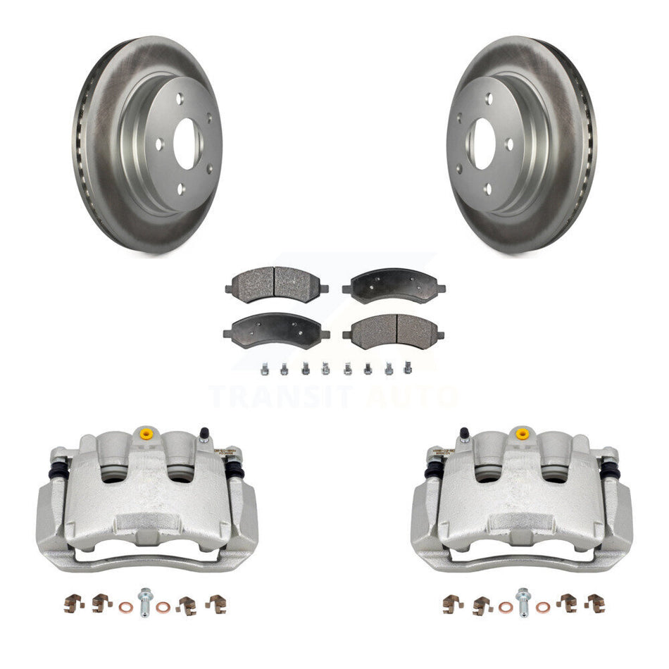 Front Brake Caliper Coat Rotors & Semi-Metallic Pad Kit For Chrysler Aspen Dodge Durango KCG-100666P