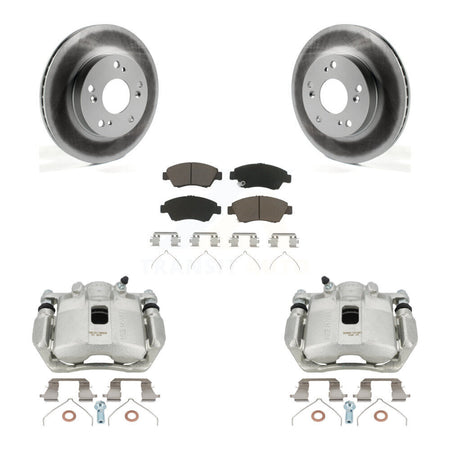 Front Disc Brake Caliper Coated Rotors And Ceramic Pads Kit For Honda Civic Acura ILX KCG-100667C