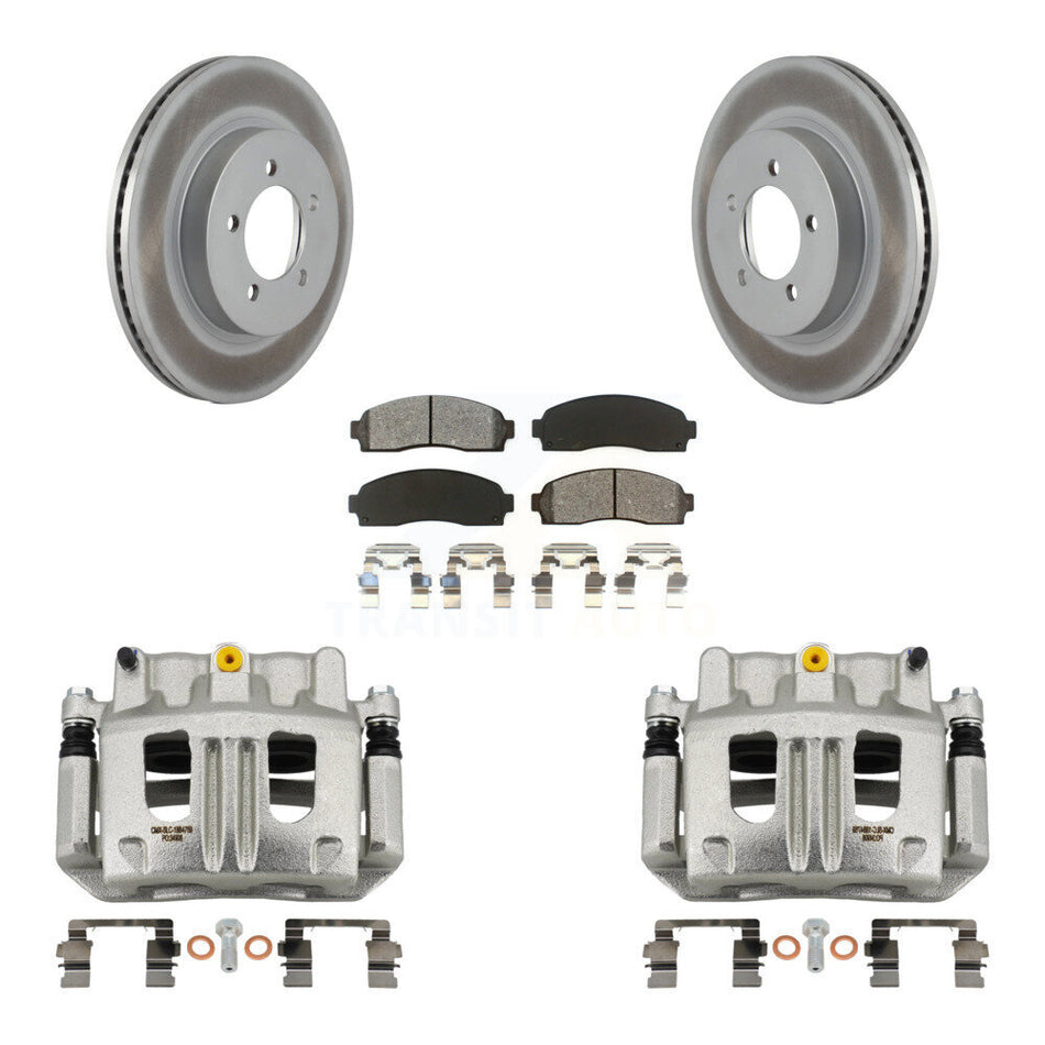Front Disc Brake Caliper Coat Rotors And Semi-Metallic Pad Kit For Ford Explorer Mercury KCG-100667S