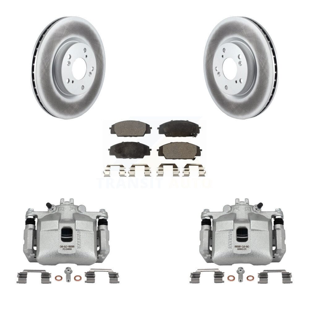 Front Disc Brake Caliper Coat Rotor Semi-Metallic Pad Kit For 2002-2006 Acura RSX Type-S KCG-100668P