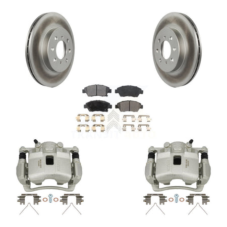 Front Disc Brake Caliper Coated Rotors And Semi-Metallic Pads Kit For Honda Civic KCG-100669P