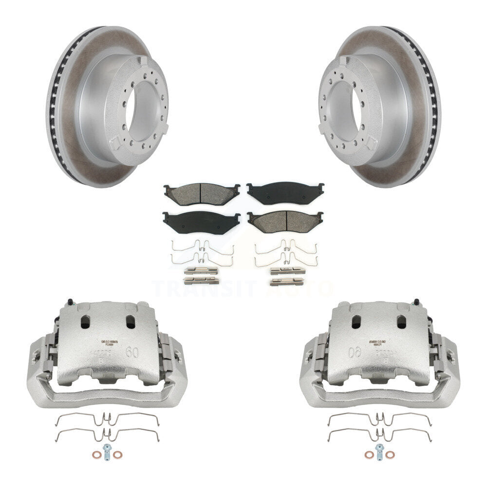 Front Disc Brake Caliper Coat Rotors & Semi-Metallic Pad Kit For International TerraStar KCG-100669S