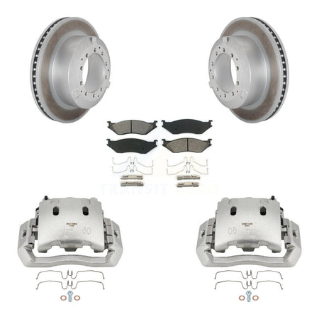 Front Disc Brake Caliper Coat Rotors & Semi-Metallic Pad Kit For International TerraStar KCG-100669S