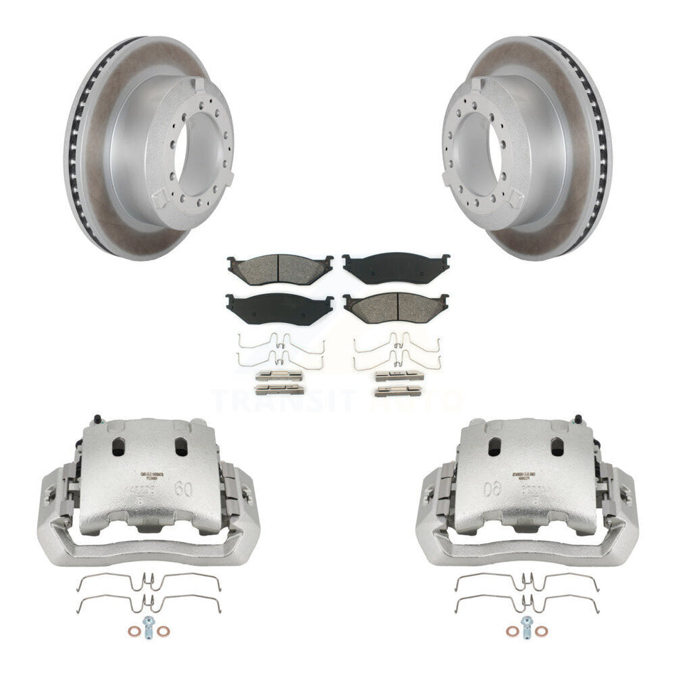 Front Disc Brake Caliper Coat Rotors & Semi-Metallic Pad Kit For International TerraStar KCG-100669S