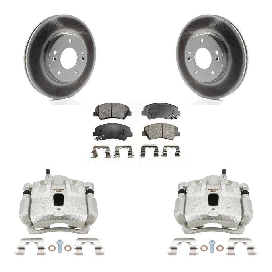 Front Disc Brake Caliper Coat Rotor & Ceramic Pad Kit For 2011-2012 Hyundai Elantra 1.8L KCG-100669T