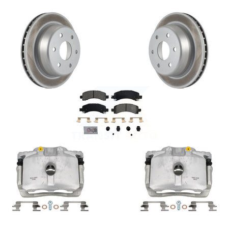 Rear Brake Caliper Coat Rotors Semi-Metallic Pad Kit For Chevrolet GMC Avalanche 1500 XL KCG-100670N