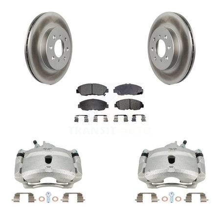 Front Disc Brake Caliper Coated Rotors And Semi-Metallic Pads Kit For Honda Civic KCG-100670P